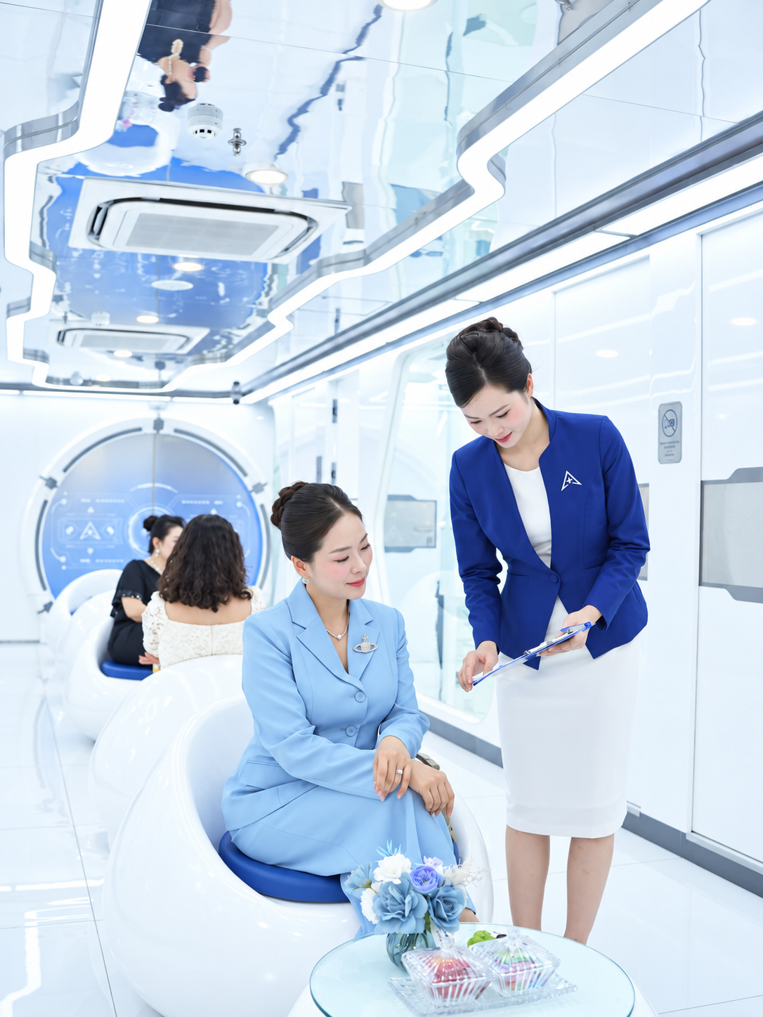 Nhân viên tư vấn tại không gian công nghệ cao